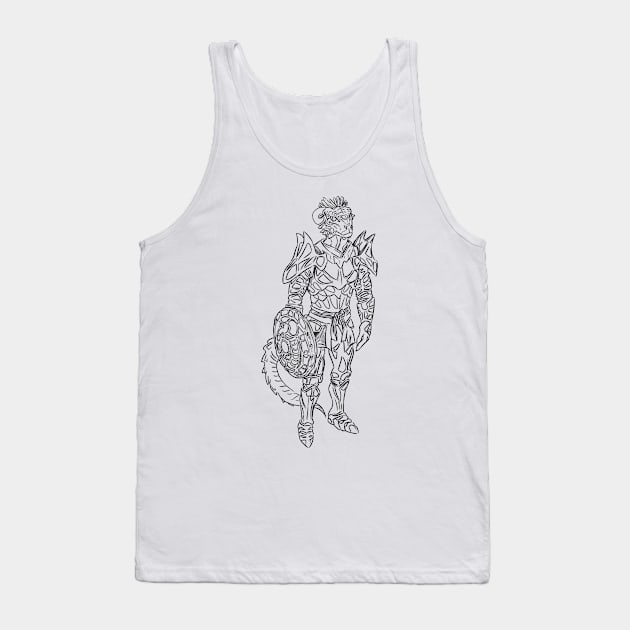 Black and white armored reptilian Tank Top by Furia And Mimma